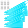 Silicone Pastry Bags, Weetiee 3 Sizes Reusable Icing Piping Bags Baking Cookie Cake Decorating Bags (12’’+14’’+16’’)- 6 Pack - Bonus 6 Icing Couplers Fit to Wilton Standard Size Tips
