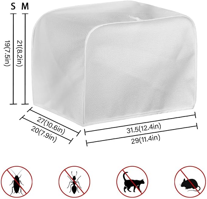 Chicken Rooster Sunflower Print Toaster Cover Kitchen Broiler Appliance Organizer Bag, Antidust Bakeware Protector, Washable Small Appliance Cover