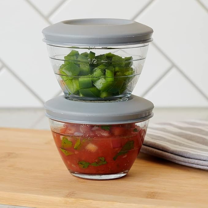 Anchor Hocking Glass 6 Piece 2 Cup 4-IN-1 PREP BOWLS