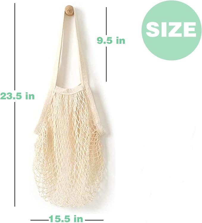 YOYI YOYI Cotton Mesh Reusable Produce Bags, Washable 100% Grocery Tote | 100% natural cotton mesh, washable and reusable — lightweight and portable for grocery shopping and produce storage