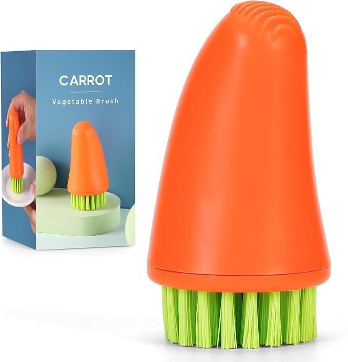 Fruit and Vegetable Cleaning Brush with Ergonomic Handle | Fun and Functional, Food Safe, Effective Cleaning, Veggie Potato Scrubber Brush