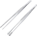 MSY BIGSUNNY Stainless Steel Food Tweezers Multi-function Cooking Tongs Kitchen Serving Tong (12" Round & 12" Pointed Tweezers)