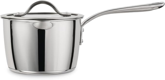 Tramontina Tempo Tri-Ply Base Stainless Steel 2-Qt Small Sauce Pan with Lid | Induction-Ready Saucepan, Oven-Safe, Dishwasher-Safe