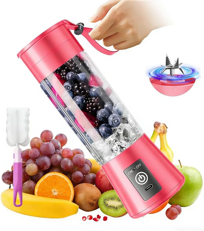 Small Portable Shakes & Smoothie Blender - 13 Oz Personal Size Blender | 380ML BPA Free Traveling Juice Cup, High Blending Speed of 20,000 Rpm, Squeezing Juice Suit in Sports/Office/Home/Travel