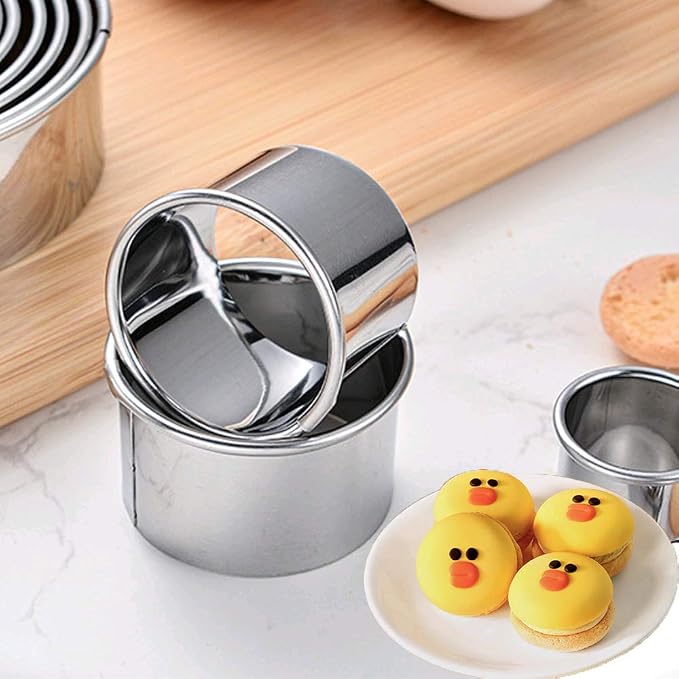 Cookie Cutters - Biscuit Cutters/Stainless Steel Dumpling Cutters/Cake Pastry Cutters/Cake Cookie Scone Cutters Molds stamps for Cooking Baking (Round Edge, 11Pcs)