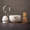 TANG PIN Matcha Set - Match Bowl and Whisk, 15 OZ Matcha Whisk Set | Matcha Scoop | Matcha Whisk Stand (Chasen Holder) - 5pc Perfect Matcha Kit for Matcha Tea Ceremony (White)