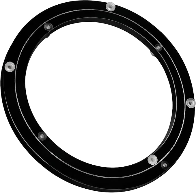 6 Inch Lazy Susan Bearing Base - Aluminum Heavy Duty Lazy Susan Turntable Mechanism Kit for Smooth Rotation, Universal Hardware for DIY Furniture, Cabinets and Craft (Base Only, Black)