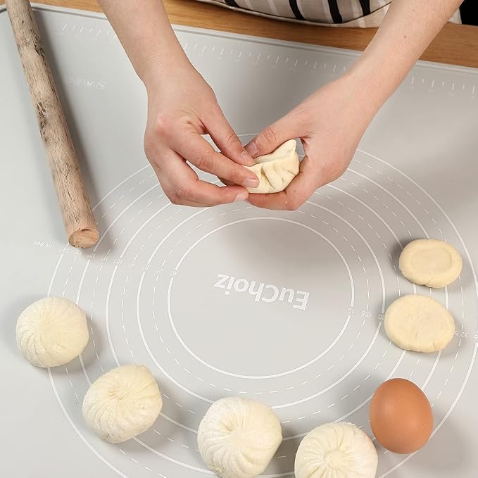 Silicone Pastry Mat 32"*24" Extra Thick Non Stick Baking Mat Food Grade Silicone Dough Rolling Mat with Edge Heightening Large