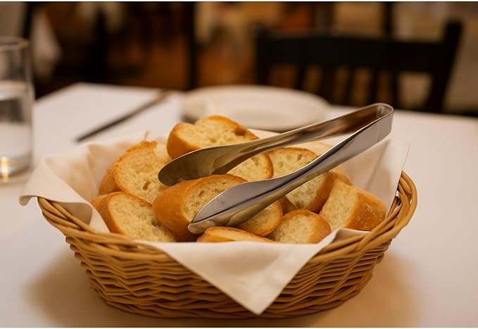 Premium Stainless Steel Serving Tongs (6'' Small)