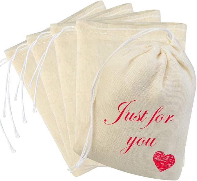 Tayfremn 200Pcs Cotton Drawstring Bags, Reusable Muslin Bag Natural Cotton Bags with Drawstring Produce Bag Bulk Gift Jewelry Pouch for Party Wedding Home Storage, Natural Color (4 x 3 Inches)