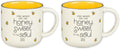 Christian Art Gifts Large Ceramic Coffee & Tea Mug for Women: Kind Words are Like Honey Inspirational Bible Verse, Cute Microwave/Dishwasher Safe Bumble Bee Cup, Yellow/White, 15 oz. (Pack of 2)