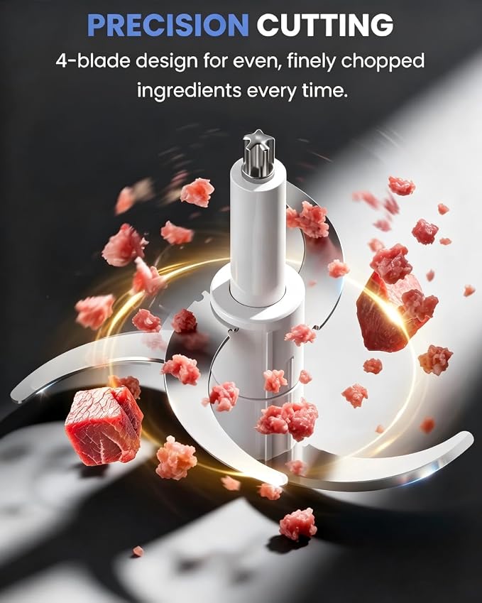 LINKChef Food Processor, 10 Cup Electric Food Chopper, 600W Meat Grinder with Stainless Steel Blades, 2.3L Large Capacity Kitchen Processor for Meat, Vegetables, Onion, Garlic & Meal Prep