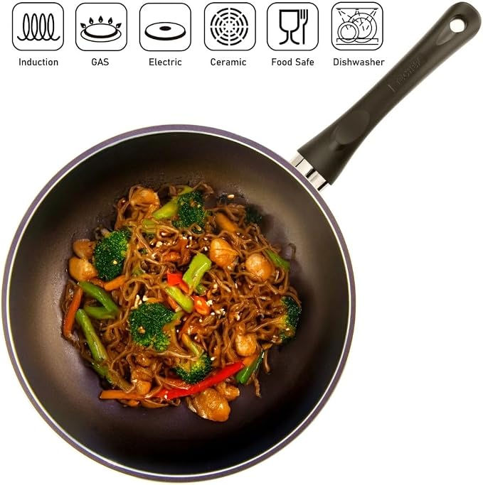 TECHEF - Art Pan 12" Wok/Stir-Fry Pan, Coated 5 times with Teflon Select Non-Stick Coating (PFOA Free) - Made in Korea