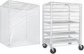 BIEAMA 10 Tier Full Size Bun Rack Cover, Commercial Bakers Racks Cover | Clear PVC Sheet Pan Rack Cover with 2 Sided Zippers, 27" L x 21" W x 33" H
