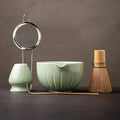 TANG PIN Matcha Set - Match Bowl and Whisk, 15 OZ Matcha Whisk Set | Matcha Scoop | Matcha Whisk Stand (Chasen Holder) - 5pc Perfect Matcha Kit for Matcha Tea Ceremony (Green)