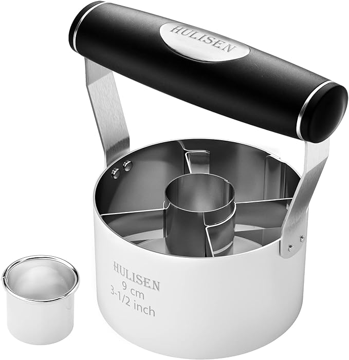 HULISEN 3.5 inch Donut Cutter with Hole, Stainless Steel Doughnut Cutter | Ergonomic Rubber Handle, Dishwasher Safe, Baking Beginner Friendly, Gift-Ready Packaging