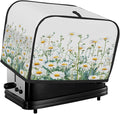 2 Slice Toaster Cover Watercolor Daisy Wildflower Toaster Covers Two Slice Wide Slot Waterproof and Dustproof Covers for Wide Slot Toasters and Small Appliances Kitchen Decor Gifts