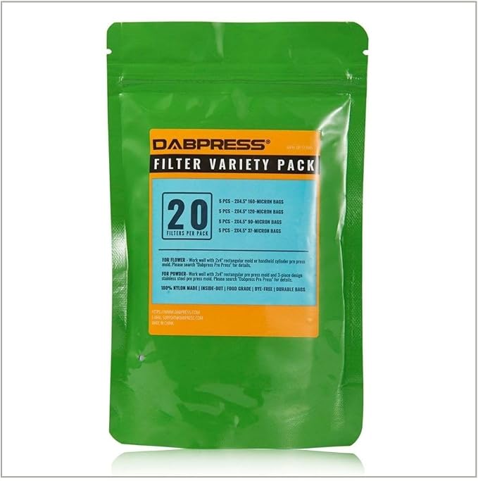 [ 20 Pack ] 2x4.5 Inch Variety Pack Tea Filter Bag-(each 5pc for 37、90、120、160 micron）