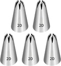 5 Pcs 2D Piping Tip,Stainless Steel | For Cookie And Cake Decorating, DIY Cream.