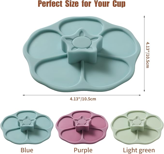 Petal Silicone Cup Covers (Set of 3), Multicolored Silicone,drink covers | Mug Covers for Mugs, Cups, Tea Pots,Flexible Mug Covers，Hot Cup Lids for Coffee & Tea
