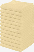 Towel and Linen Mart 100% Cotton - Wash Cloth Set - Flannel Face Cloths, Highly Absorbent and Soft Feel Fingertip Towels (Ivory, Pack of 12)