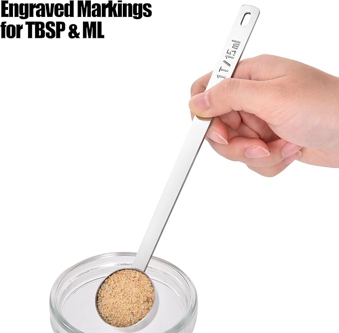 Doosu Metal 6.9in Long Handle Coffee Scoop for Ground Coffee (1 Tbsp) | Food-Grade 18/8 Stainless Steel Measuring Spoon, Tablespoon Scooper for Coffee Beans, Espresso, Protein Powders, Tea, Sugar