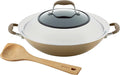 Anolon Advanced Home Hard Anodized Nonstick Wok/Stir Fry with Lid and Cooking Tool, 14 Inch, Bronze