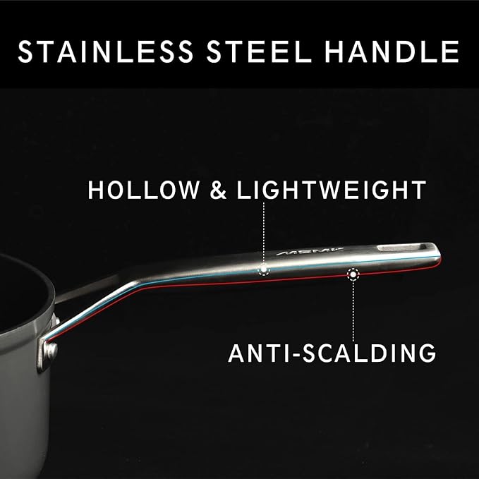 MsMk 12.5 Inch Nonstick Frying pan with Lid, Grey Large Cooking Pan Skillet | Non Toxic, Even Heating, Easy Clean, Dishwasher & Oven Safe, suitable for gas & electric & induction stoves, PFOA & PFAS Free