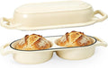 Premium Double Dutch Oven for Artisan Sourdough Bread 500°F Oven Safe | Bake 2 Loaves at Once/Bakery-Style Crust Every Time/Premium Cast Iron Heating/3-Layer Enamel Protection