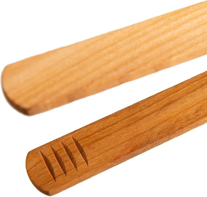12-Inch Premium Cherry Wood Toaster Tongs – Single Piece Natural Wooden Tongs for Toast, Bread, Salad & Meat – Durable Heat-Resistant Kitchen Tongs with Ergonomic Easy-Grip Design