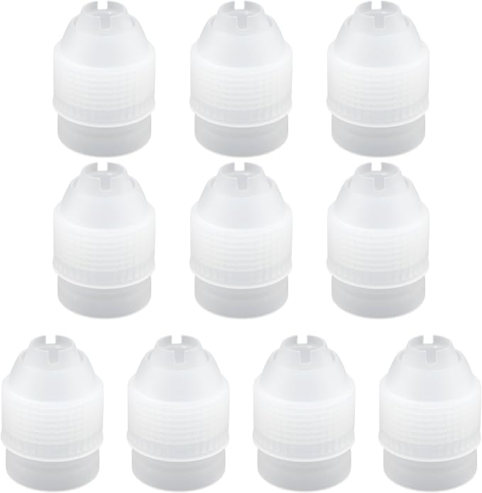 10 Pack Piping Bag Couplers for Icing Nozzles, Large Couplers for Piping Bags, Transparent - Large Sized