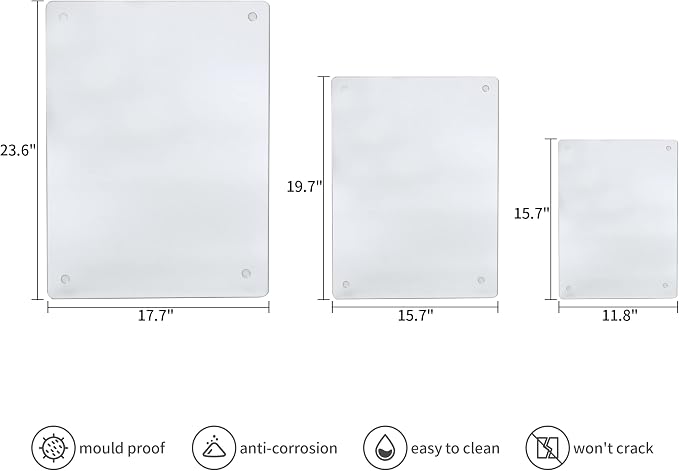 Murrey Home Glass Cutting Board for Kitchen Counter, Tempered Glass Chopping Boards Dishwasher Safe, Small Clear Countertop Tray, Scratch Resistant, Heat Resistant, Non Toxic, Frosted, 16"x12"