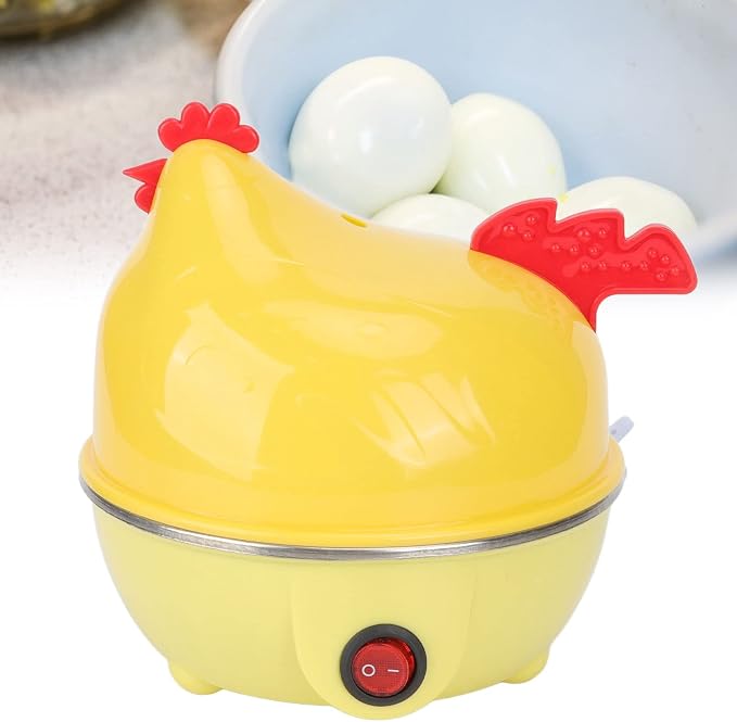 Egg Cooker, Electric Egg Cooker Multifunction Chicken Shape Rapid Egg Boiler 7 Egg Capacity Automatic Shut Off Mini Breakfast Machine(US 110V)
