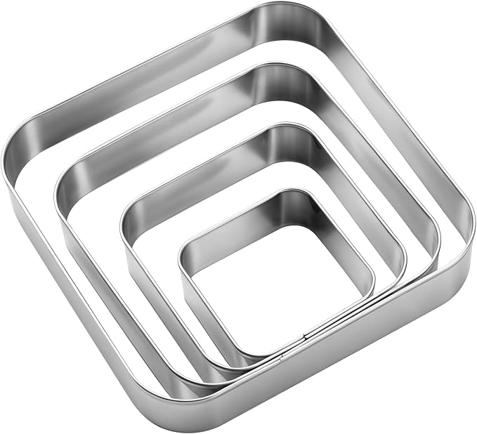 Rounded Square Cookie Cutter Stainless Steel Plaque Cookie Cutters Geometric Frame Cookie Cutters Shapes Molds for Baking 1 Inch Depth
