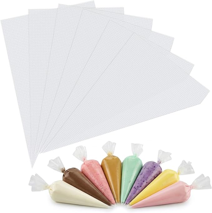 ilauke 13 Inch Disposable Piping Bags, 100 Pcs for Cake Baking Decorating | anti-burst thick material, non-slip, fits all tips, for home baking commercial kitchen DIY cupcake cookie dessert