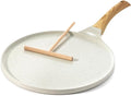 SENSARTE 10 Inch Nonstick Crepe Pan Ceramic Coating Pancake Pan White | Natural Ceramic Coating Dosa Pan Pancake Flat Skillet Tawa Griddle with Stay-Cool Handle, Induction Compatible