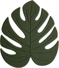Monstera Drink Coasters 2 Pack, Silicone Coaster for Drinks, Green Soft Rubber Coaster, Protect Furniture from Water Marks or Damage, Non Slip Coasters (Small, Monstera)