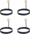 HIC Kitchen Non-Stick Fried and Poached Egg and Pancake Cooking Rings, Round Shaped, PFOA and BPA Free, Set of 4