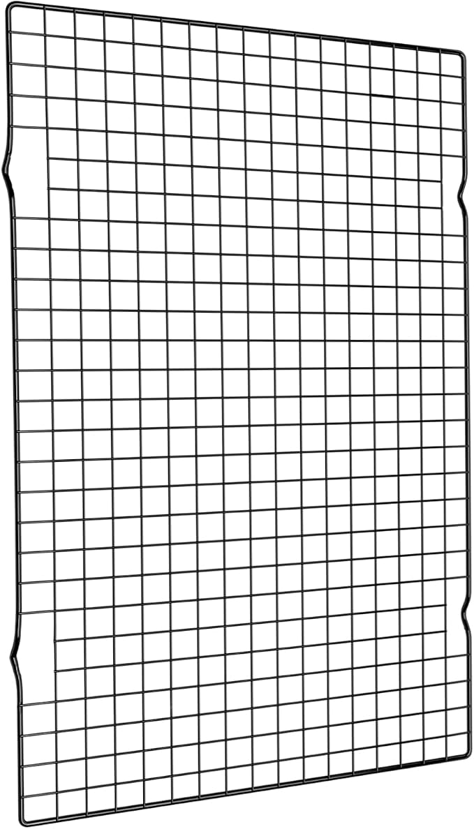 Cooling Rack for Cooking and Baking, 16" x 10" Wire Rack, Black | Thick Wire Rack, Oven & Dishwasher Safe, for Roasting, Grilling, Drying, Fits Half Sheet Pan