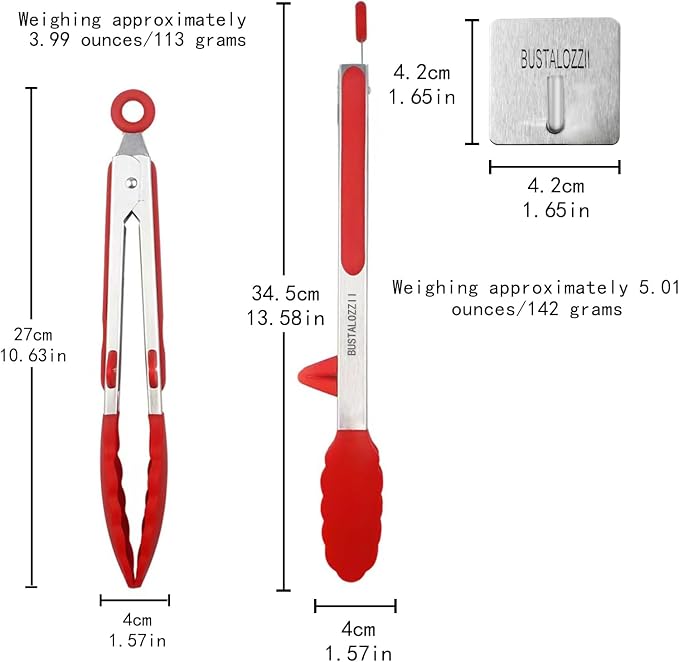 Kitchen Tongs with Silicone Tips 12-9Inch Stainless Steel Tongs for Cooking Heat Resistant Silicone Cooking Tongs Perfect for Grilling, Salad, and Canning,Link 2ps (red)