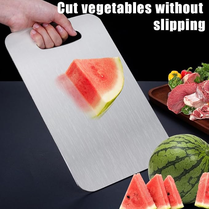 Titanium Cutting Board, 17.6X12 IN Pure Titanium Cutting Boards for Kitchen, Cutting Boards Non Toxic, Double-Sided Food-Grade, Easy to Clean, Dishwasher Safe, for Meats, Fruits and Vegetables