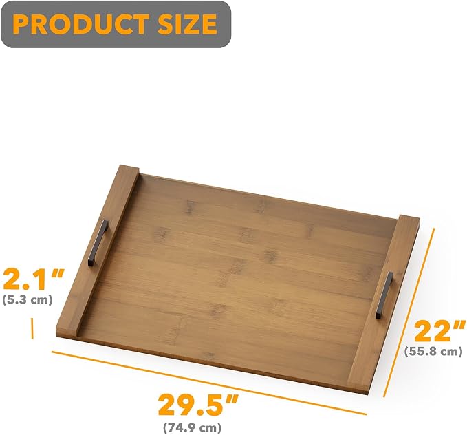 SpaceAid Noodle Board Stove Kitchen Cover with Handles, Top Covers for Gas Burners and Electric Stove, Oven Decor Accessories Wood Tray for Countertop, Brown Bamboo