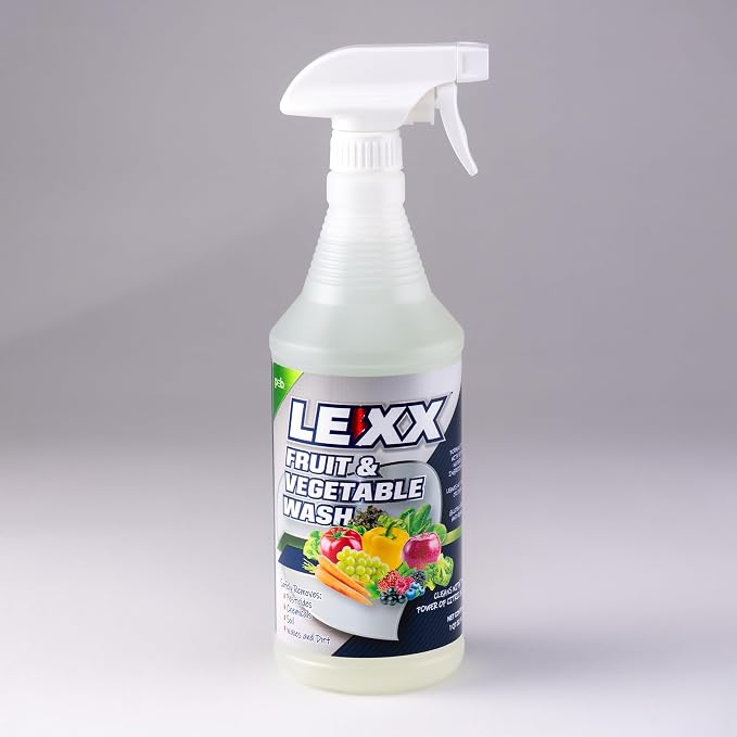 LEXX® Fruit & Vegetable Wash Spray, Removes Pesticides & Wax, 32 oz | Citric acid based rinse for produce, leafy greens, berries and root crops. Food safe, no aftertaste, no residue. Made in USA.