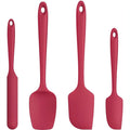 U-Taste Silicone Spatula Set with 600 Degrees Fahrenheit Heat Resistant (Red) | Food Grade Hot-Proof Seamless Rubber Scraper, Kitchen Flexible Silicon Cooking Utensil Set, Diswasher Safe Baking Supplies