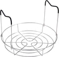 12in Stainless Steel Canning Rack, Heat Resistant Silicone Handles | Silver Stainless Steel Canning Rack for Regular Mouth and Wide Mouth jar, Holds 6 Quart or 7 Pint Jars in Pressure Canner Pot