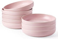 famiware Milkyway 33 oz Pasta Bowls Set of 8, Light Pink | Double Reactive Glaze, Scratch-Resistant Stoneware Salad Bowls, Stackable, Dishwasher & Microwave Safe, Lead-Free