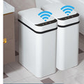 2 PACK - Slim Touchless Bathroom Trash Can - Smart Trash Can Motion Sensor | 2.5 Gallon Skinny Trash Bin with Lid - Electric, Narrow, Plastic, Auto Open - Small Automatic Garbage Can ( White )