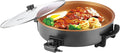 16" Extra Large Electric Skillet with lid, Ceramic Nonstick Coating Electric Frying Pan, 1500W Quick & Even Heating, 5 Adjustable Temperature Control, Tempered Glass Lid & Cool-Touch Handles