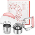 Pastry Cutter, Biscuit Cutter, Dough Scraper,Pastry Blender,Baking Mats | Stainless Steel Dough Cutter Set,Biscuit Cutter Baking Pastry Mat Dough Blender Tools & Pastry Utensils (5 Pcs/Set)