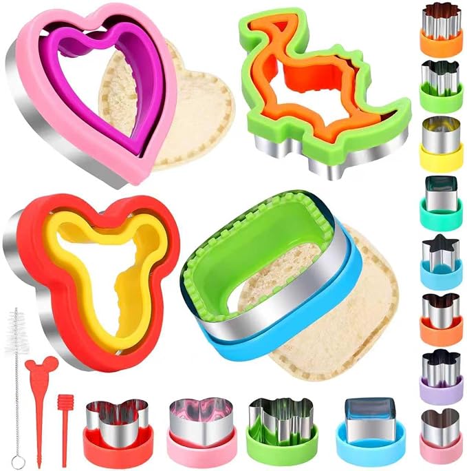 laxizar 16 Pcs Sandwich Cutters Cookie Cutters Uncrustable Bread Maker
